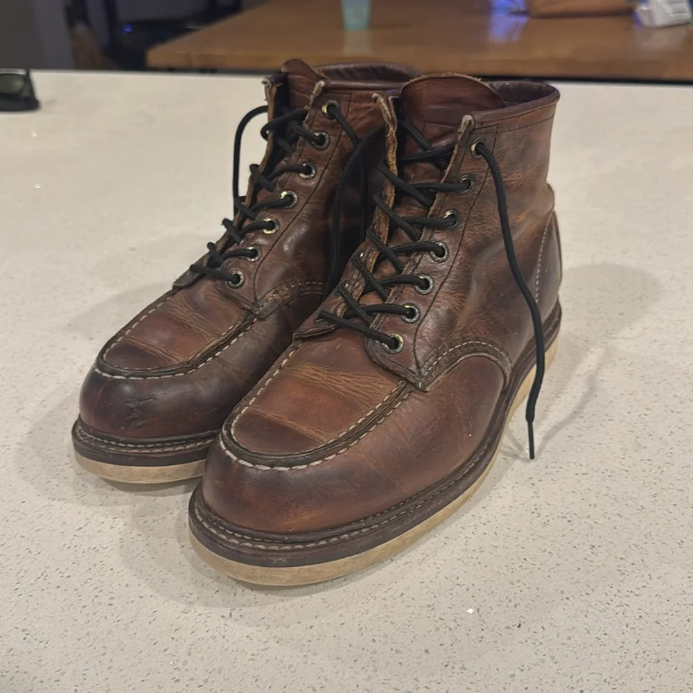 REDWING BOOTS - 1907 MOC TOE COPPER ROUGH & TOUGH LEATHER - Sz 8D